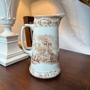 Early 20th Century Torquin Brown Pitcher Brown and White Royal Staffordshire